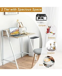 Gouun 2 Tier Computer Desk Pc Laptop Table Study Writing Home Office Workstation New