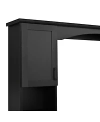 Streamdale Furniture Farmhouse Arched Computer Desk with Hutch and Charging Station