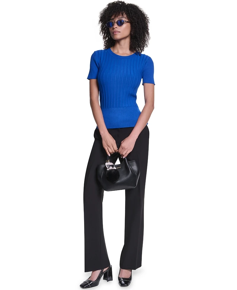 Karl Lagerfeld Paris Women's Crewneck Short-Sleeve Sweater