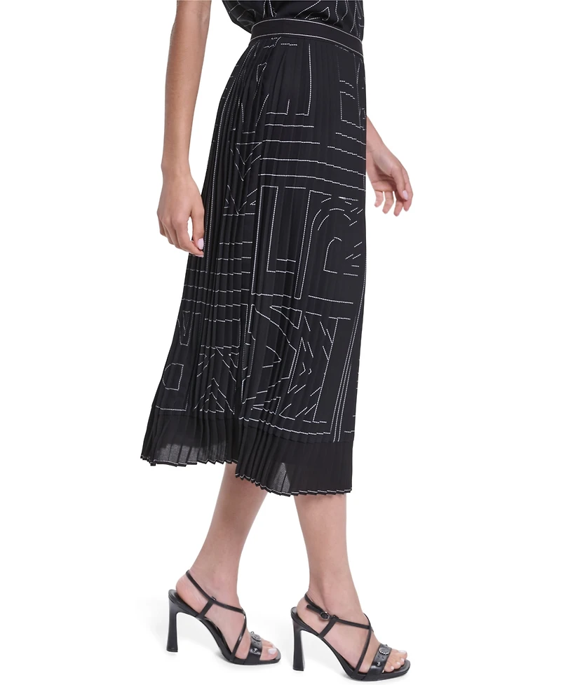 Karl Lagerfeld Paris Women's Pleated Midi Skirt