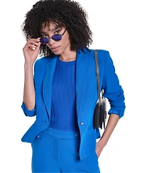 Karl Lagerfeld Paris Women's V-Neck Cropped Tailored Jacket