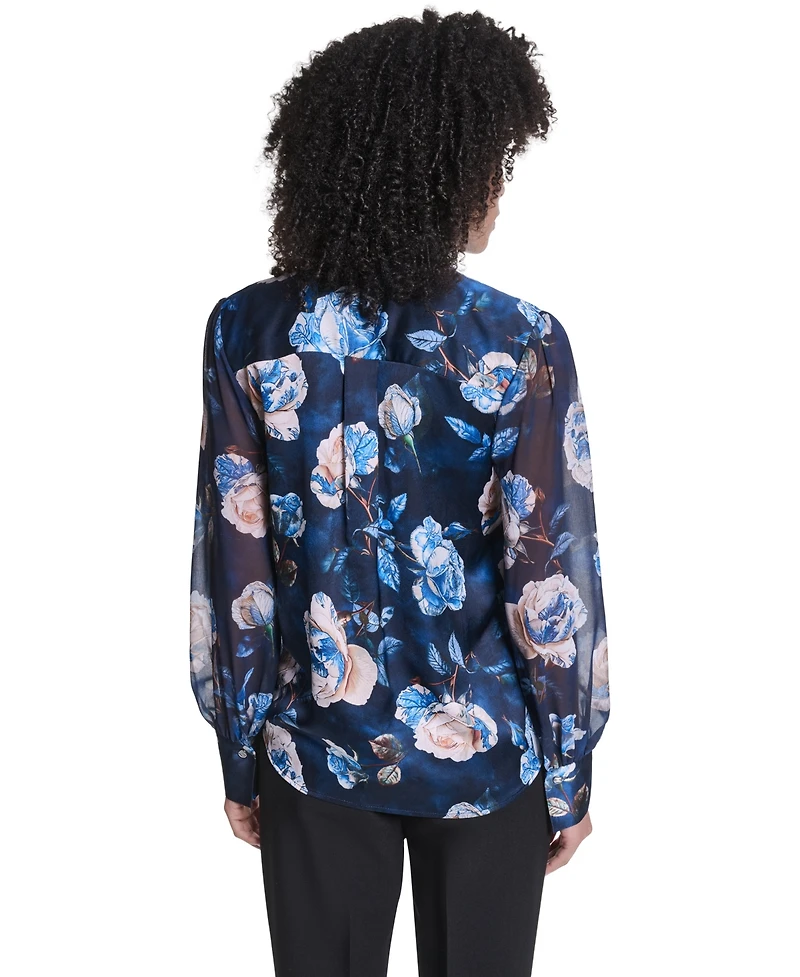Karl Lagerfeld Paris Women's Long-Sleeve Blouse
