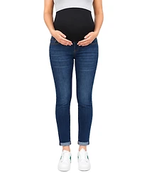 Indigo Poppy Women's Cuffed Dark Wash Skinny Jean