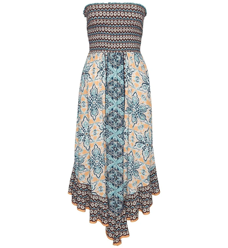 Lascana Women's Smocked Bodice Printed Dress