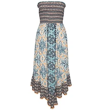 Lascana Women's Smocked Bodice Printed Dress