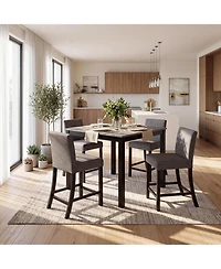 Casainc 5 Piece Counter Height Table Set with 4 Chairs for Kitchen or Dining Room