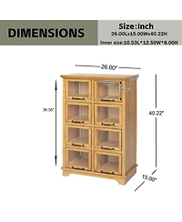 sumyeg Modern Storage Cabinet with 8 Doors,Display Cabinet