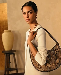 Lauren Ralph Lauren Tasha Embossed Leather Medium Shoulder Handbag