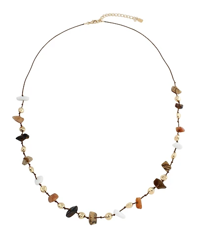 Robert Lee Morris Soho Multi-Colored Chip Stone Long Station Necklace