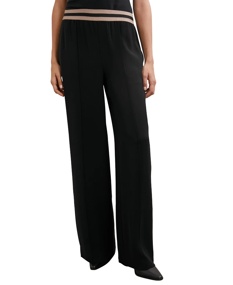 Reiss Women's Sonnie Wide-Leg Elasticated-Waistband pants