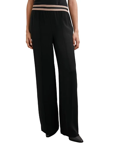 Reiss Women's Sonnie Wide-Leg Elasticated-Waistband pants