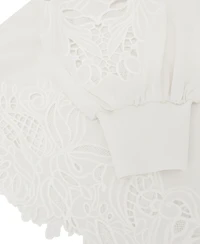 Reiss Women's Rae High-Neck 3/4-Sleeve Blouson Lace Blouse