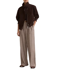 Reiss Women's River Wide-Leg Pleated Trousers