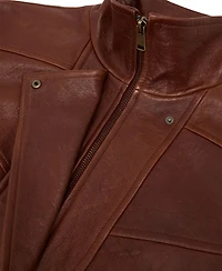 Reiss Women's Petra Textured Oversized Funnel-Neck Leather Jacket