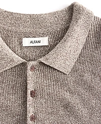 Alfani Men's Polo Long-Sleeve Regular-Fit Fully-Fashioned-Sleeve Sweater, Macy's Exclusive
