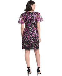 Jessica Howard Petite Short-Sleeve Boat Neck Flared Dress
