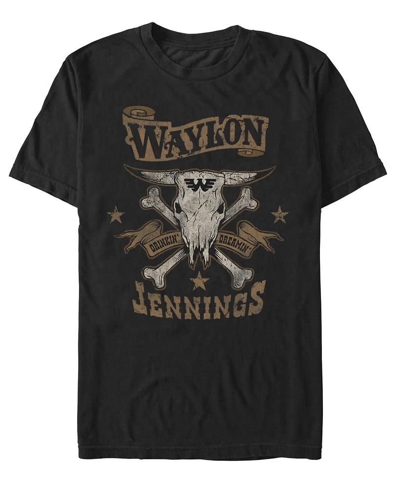 Fifth Sun Men's Waylon Jennings Drinkin Dreamin T-Shirt