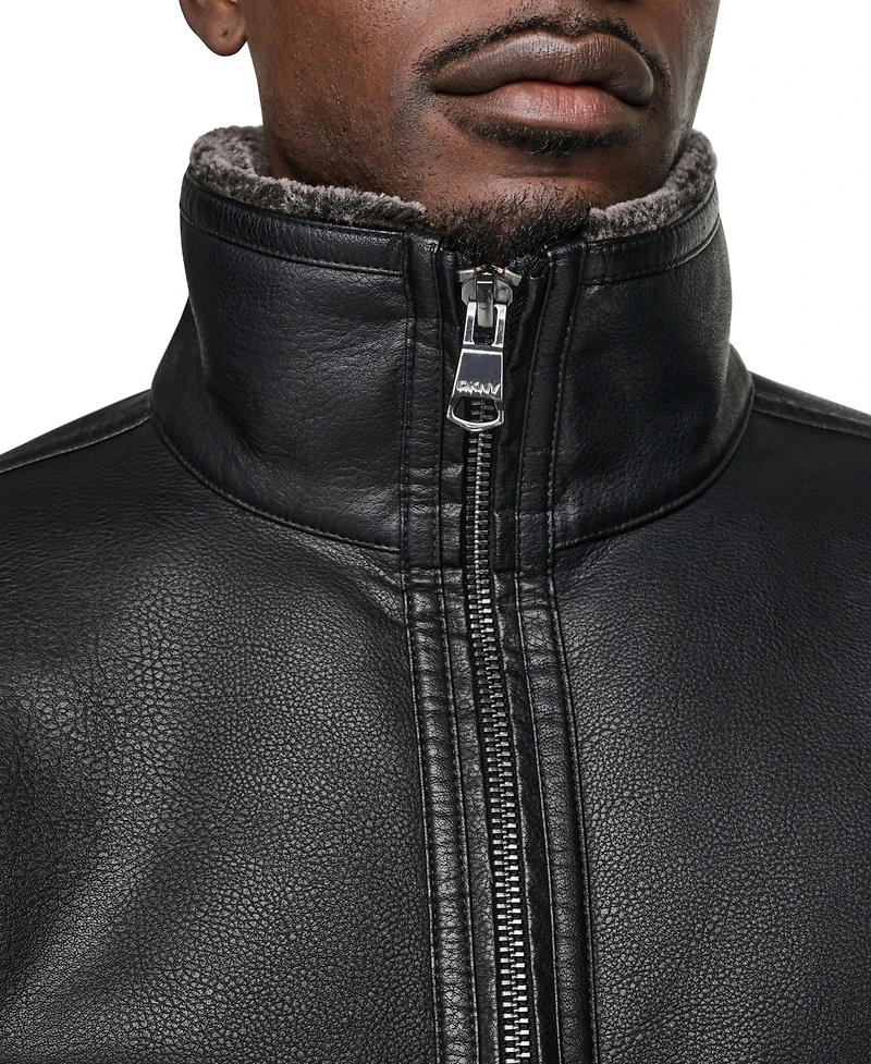 Dkny Men's Lined Shearling Jacket