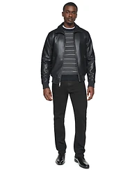 Dkny Men's Faux Leather Bomber Jacket