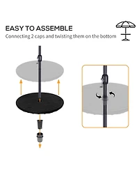 Outsunny 20" Umbrella Table Tray, Easy to Install Table-Top, Round Portable for Swimming Pool, Beach, Patio, Deck, Garden, Black