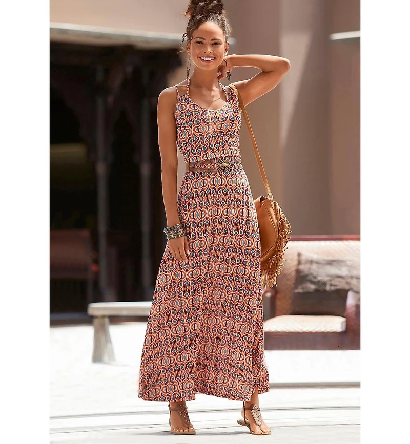 Lascana Women's Printed Halterneck Maxi Dress