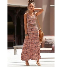 Lascana Women's Printed Halterneck Maxi Dress