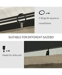 Outsunny 10' x 12' Universal Gazebo Sidewall Set with 4 Panels, Beige