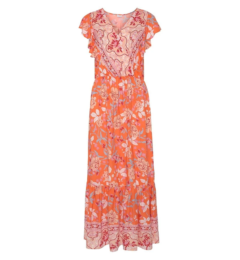 Lascana Women's Floral V-Neck Maxi Dress