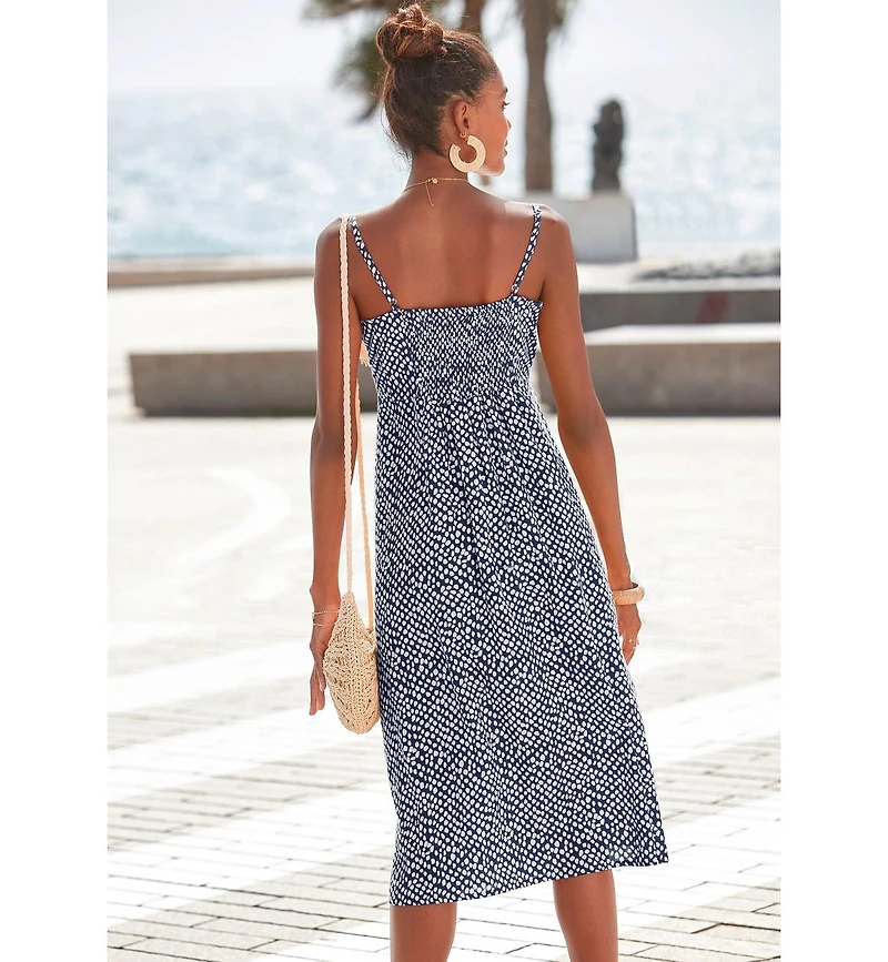 Lascana Women's Button Up Panel Dress