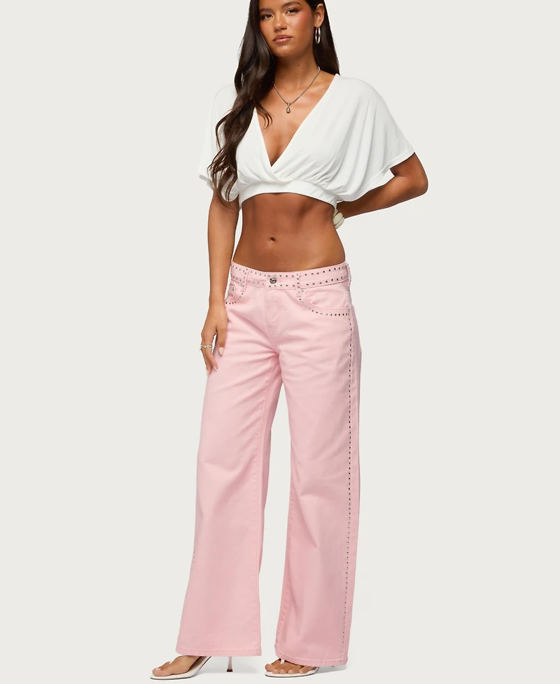 Edikted Women's Candela V Neck Crop Top