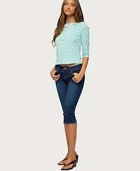Edikted Women's Lela Polka Dot Quarter Sleeve Top