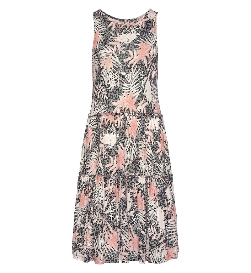 Lascana Women's Mix Print Tiered Dress
