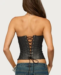 Edikted Women's Izara Studded Faux Leather Corset