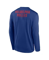 Nike Men's Royal Philadelphia Phillies 2-Hit Legend Dri-fit Long Sleeve T-Shirt