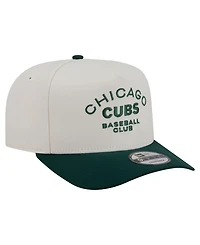New Era Men's Cream/Dark Green Chicago Cubs Chrome A-Frame 9FIFTY Snapback Hat
