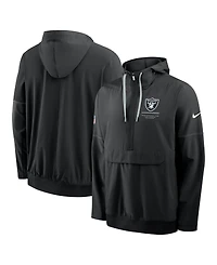 Nike Men's Black Las Vegas Raiders Sideline Anorak Half-Zip Hoodie