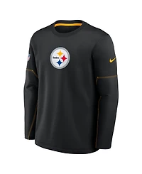 Nike Men's Black Pittsburgh Steelers Sideline Coaches Midweight Therma-fit Sweatshirt