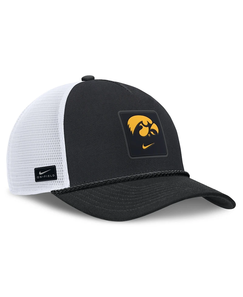 Nike Men's and Women's Black Iowa Hawkeyes 2026 On-Field Gameday Rope Trucker Adjustable Hat