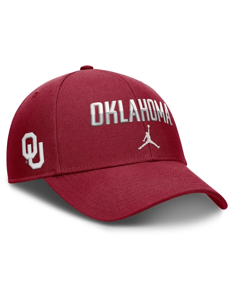 Jordan Men's and Women's Crimson Oklahoma Sooners 2026 On-Field Gameday Rise Adjustable Hat