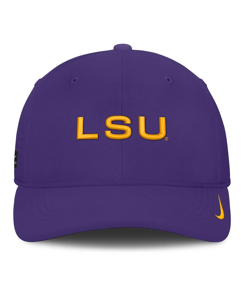 Nike Men's Purple Lsu Tigers Gameday Aerobill Swooshflex Dri-fit Hat