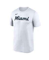 Nike Men's White Miami Marlins New Legend Wordmark Dri-fit T-Shirt