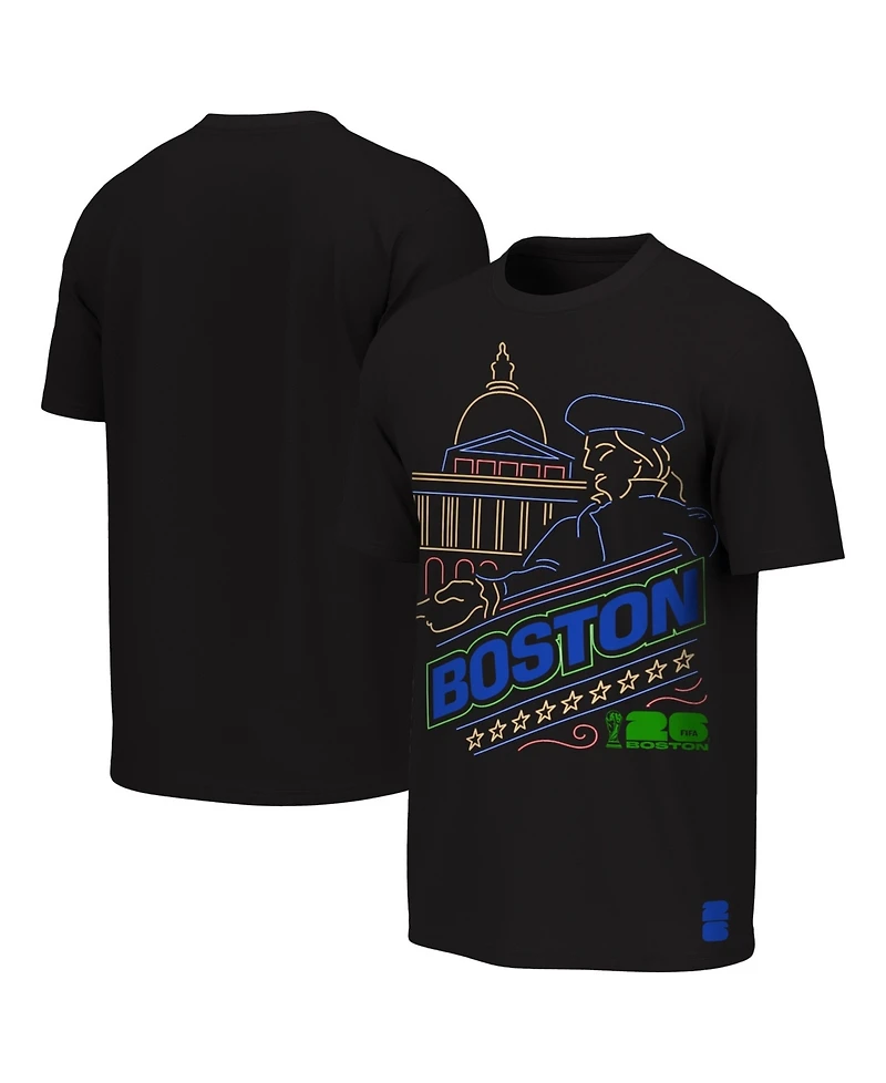 Outerstuff Big Boys and Girls Black Fifa World Cup 2026 Boston Neon City Night T-Shirt