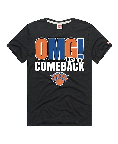Homage Men's and Women's Og Anunoby Charcoal New York Knicks Omg Comeback Tri-Blend T-Shirt
