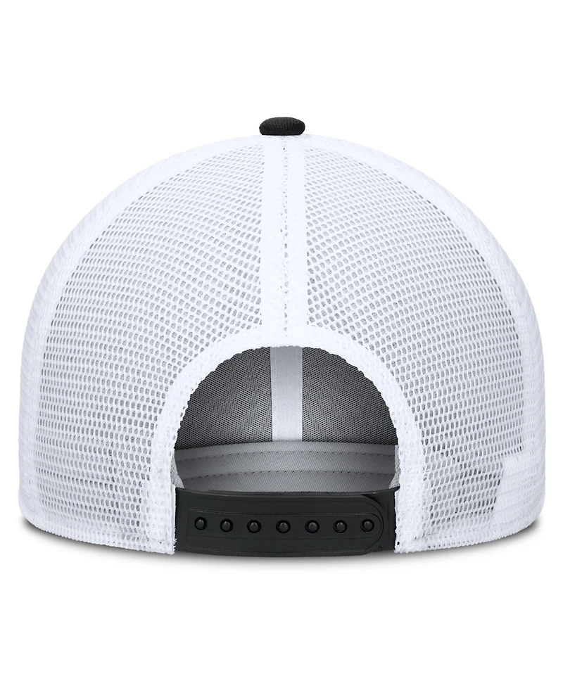 Nike Men's Black/White Chicago Cubs Camo Rise Trucker Dri-fit Adjustable Hat