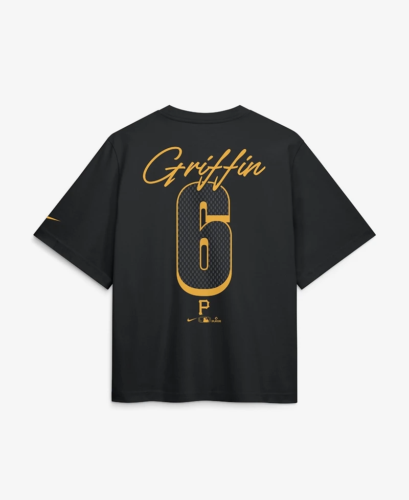 Nike Women's Konnor Griffin Black Pittsburgh Pirates Premium Essentials Boxy Name & Number T-Shirt
