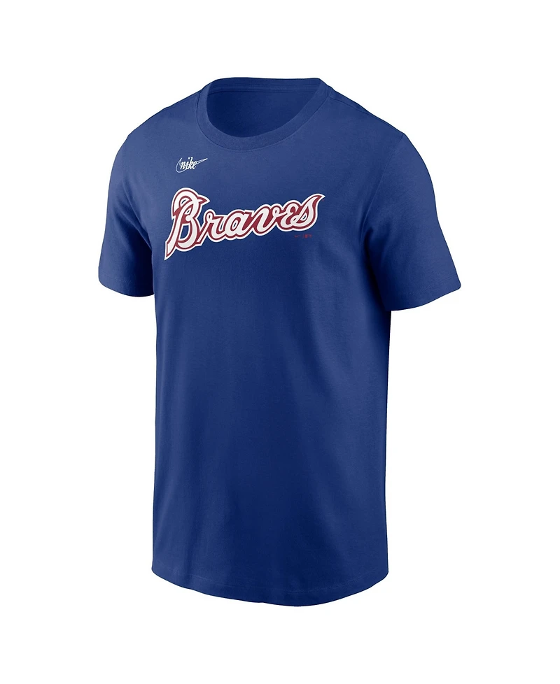Nike Men's Royal Atlanta Braves Cooperstown Collection Wordmark T-Shirt