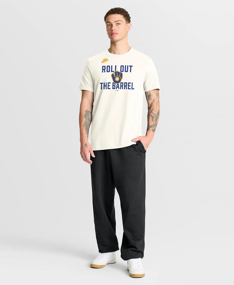 Nike Men's Cream Milwaukee Brewers Cooperstown Collection ‘70s Inspired T-Shirt