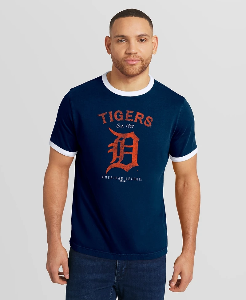 Darius Rucker Collection By Fanatics Men's Navy Detroit Tigers Washed Ringer T-Shirt