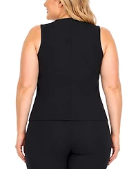 White Mark Plus Tailored Button Front Vest