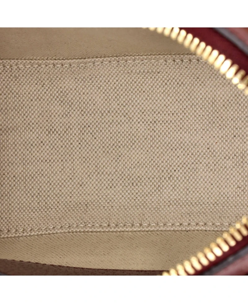 Pre-Owned Gucci Mini Horsebit 1955 Top Handle Bag Gg Canvas with Leather